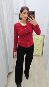 CARDIGAN  ARRICCIO AMARANTO ART.552